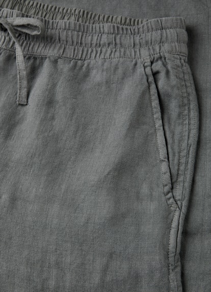 Wide Leg Fit Pants Linen - Trousers steel grey