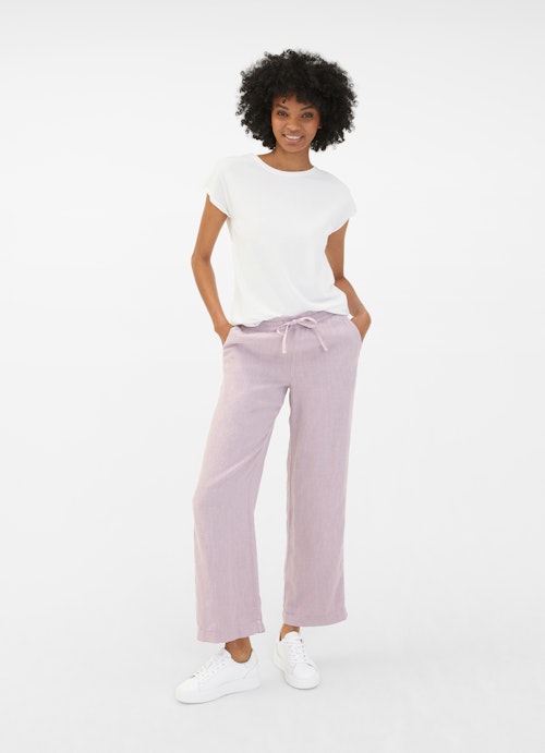 Wide Leg Fit Pants Linen - Trousers lavender frost