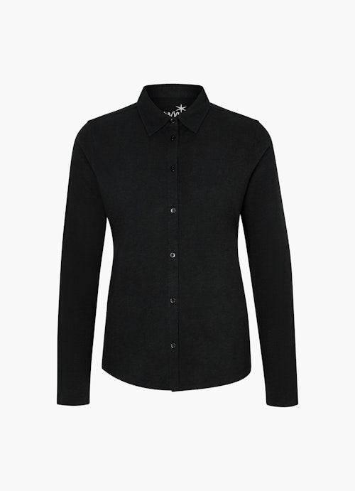 Regular Fit Longsleeves Jersey Bluse black