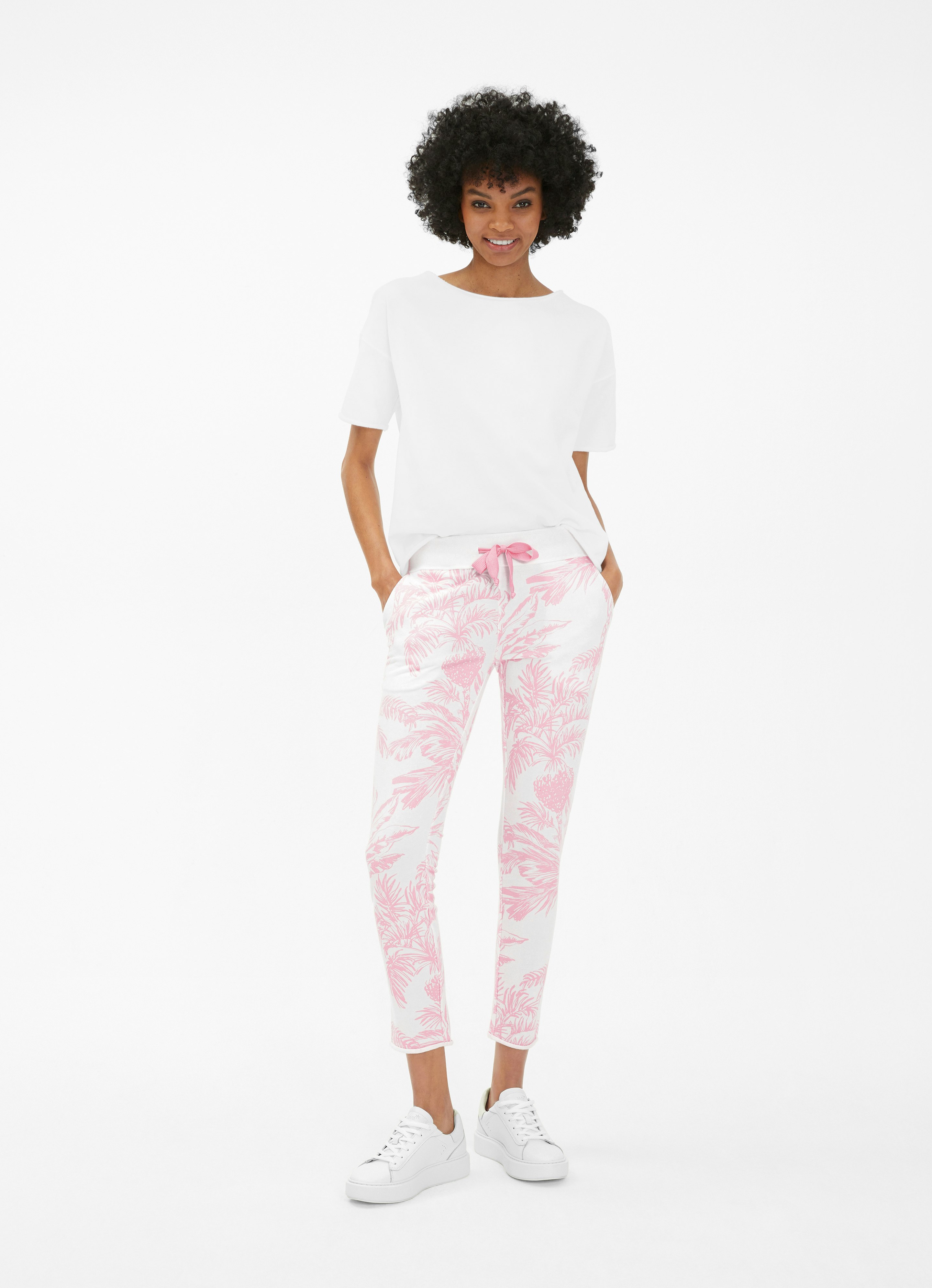 Pink slim fit online joggers