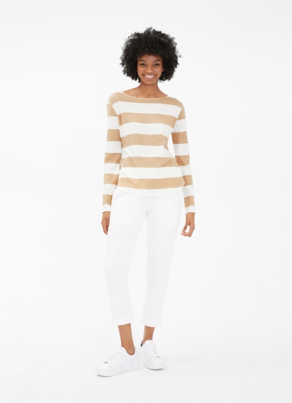 Slim Fit Sweatshirts Cashmix - Sweater white-camel