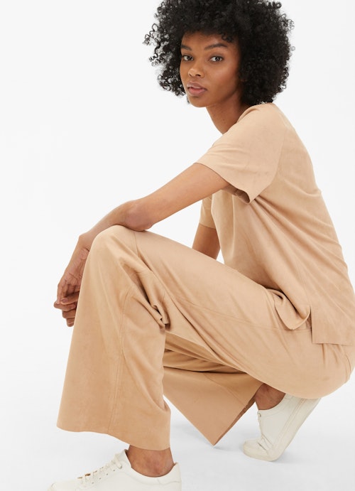 Coupe Wide Leg Pantalons Pantalon Marlene en velours technique camel