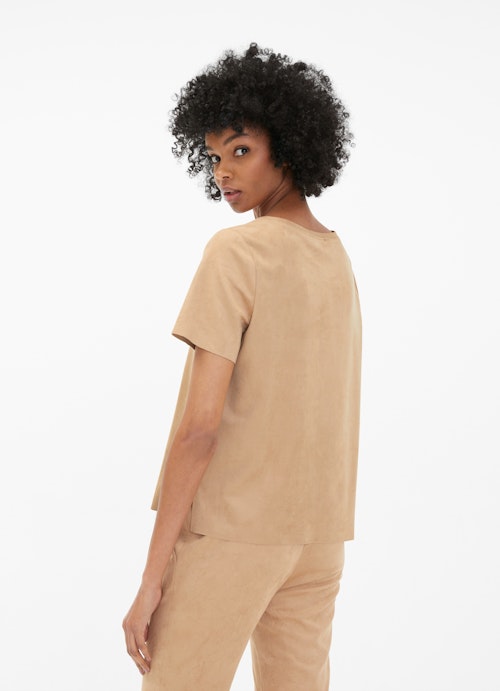 Loose Fit T-Shirts Tech Velours - T-Shirt camel