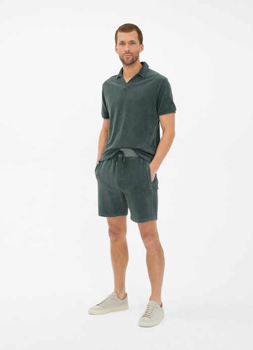 Slim Fit Shorts Terrycloth - Shorts sage leaf