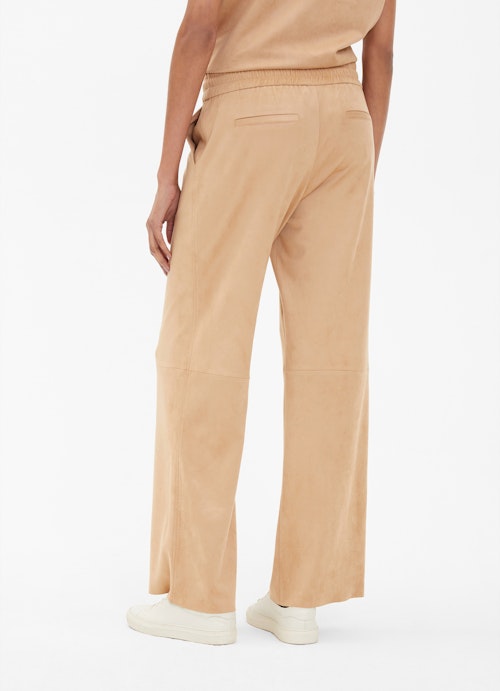 Coupe Wide Leg Pantalons Pantalon Marlene en velours technique camel