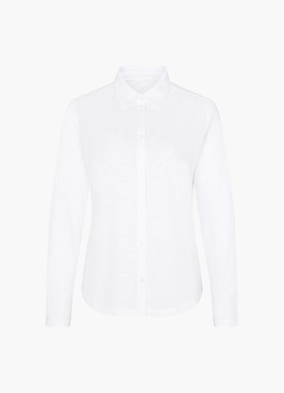 Regular Fit Longsleeves Jersey Bluse white