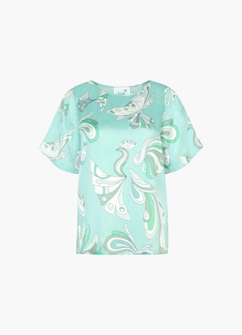 Loose Fit T-shirts Silk Satin - Shirt aqua