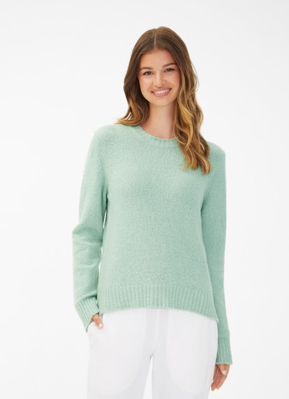 Coupe Regular Fit Maille Pull-over en maille bouclette jade