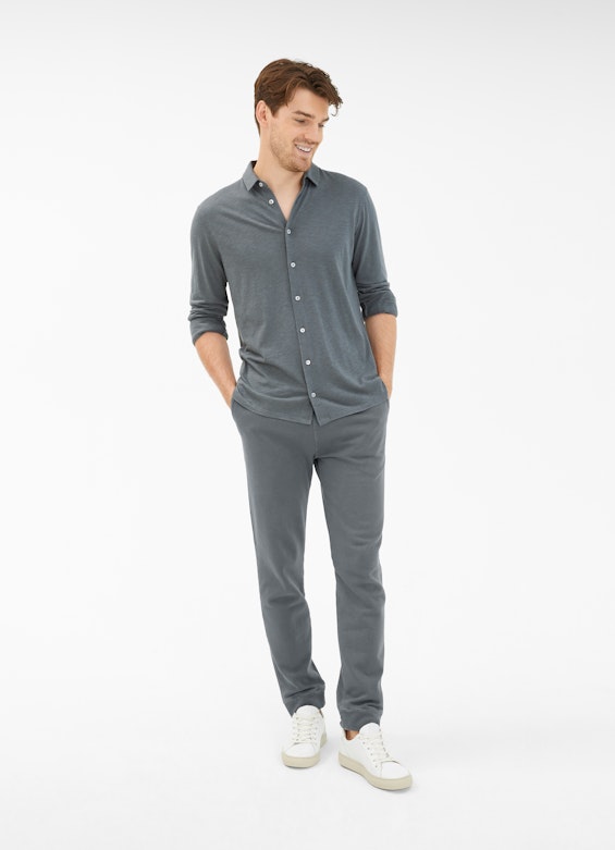 Regular Fit Hemden Jersey - Hemd moon grey