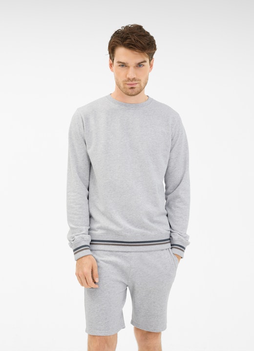 Regular Fit Sweater Sweatshirt silver grey melange