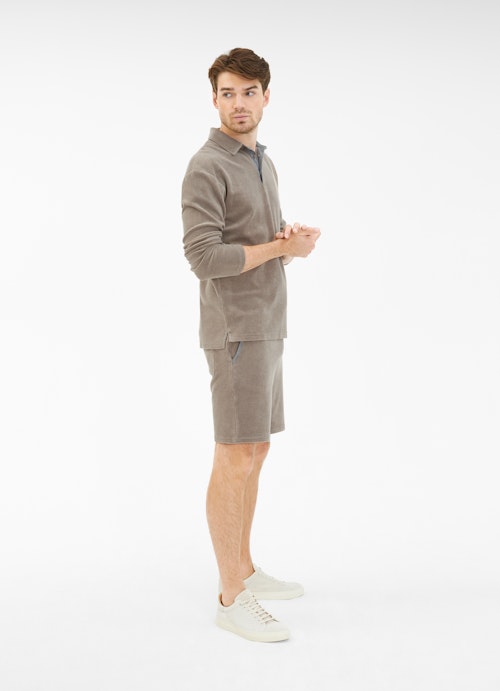 Regular Fit Longsleeves Frottee - Polo-Longsleeve simply taupe