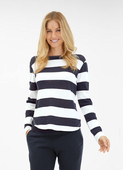 Slim Fit Sweatshirts Cashmix - Sweater white-navy