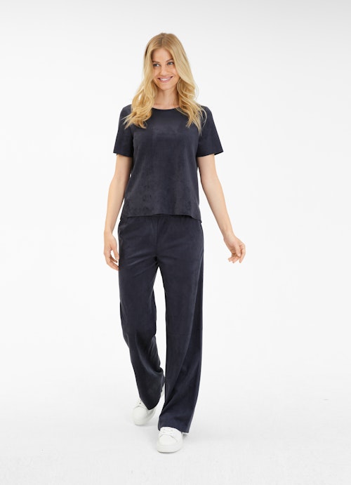 Coupe Wide Leg Pantalons Pantalon Marlene en velours technique navy