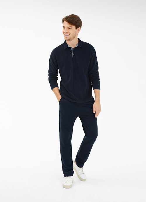 Regular Fit Long sleeve tops Terrycloth - Polo-Longsleeve navy