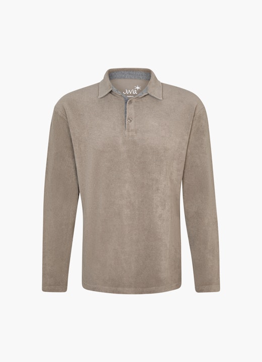 Regular Fit Long sleeve tops Terrycloth - Polo-Longsleeve simply taupe
