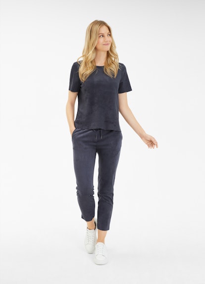 Casual Fit Pants Tech Velours - Trousers navy