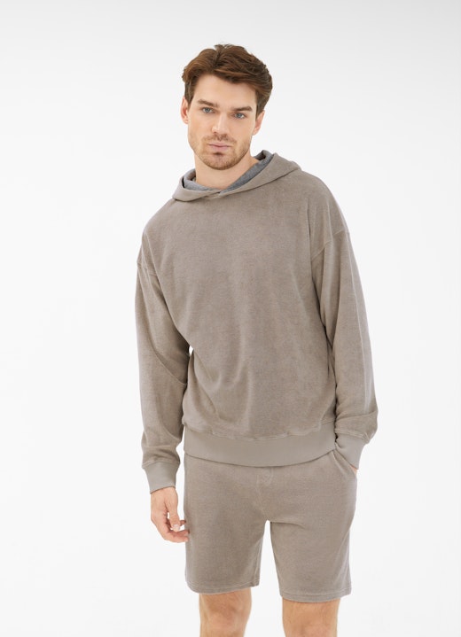 Coupe Casual Fit Sweats à capuche Sweat à capuche en tissu éponge simply taupe