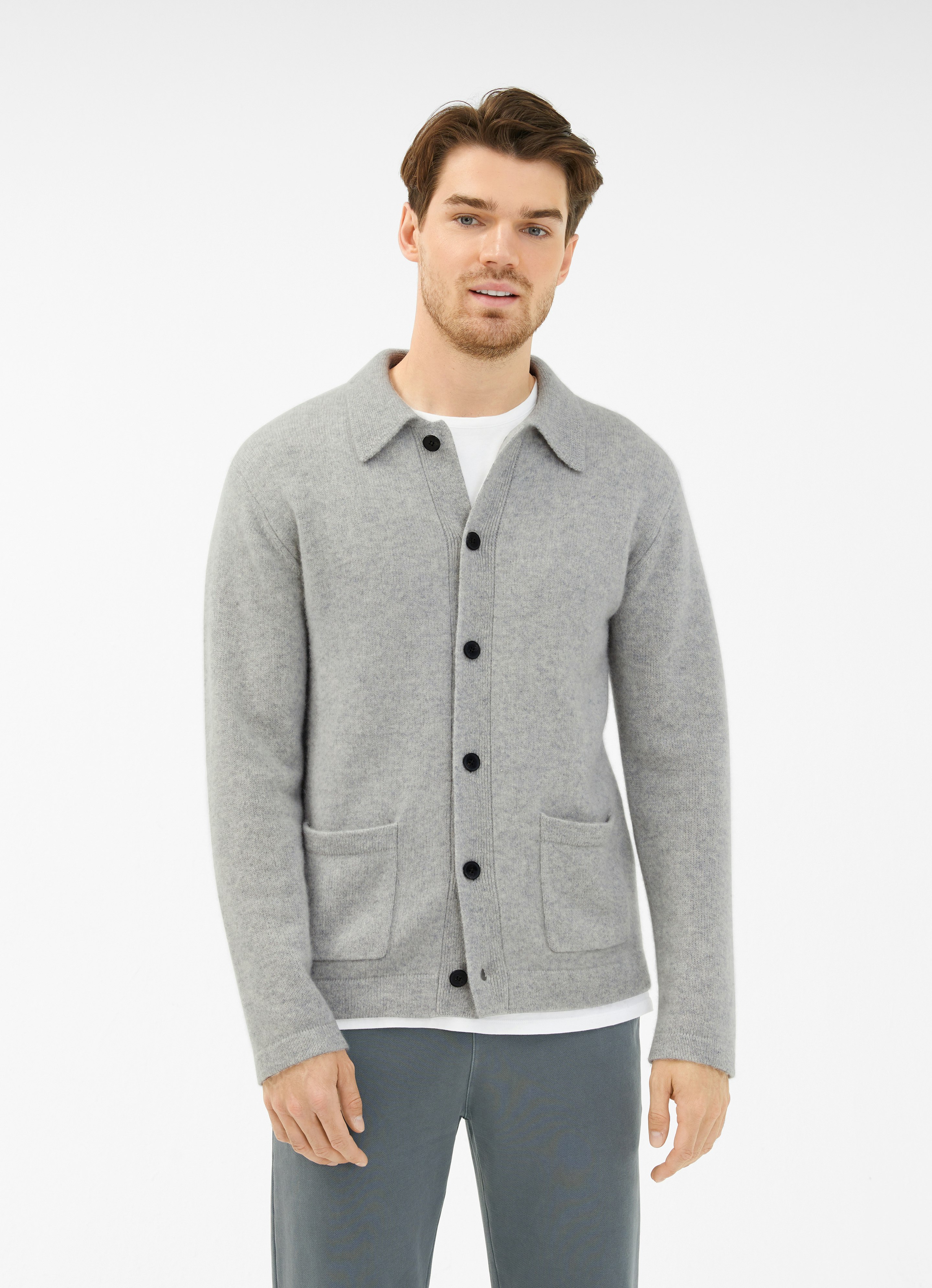 Grey knit jacket best sale