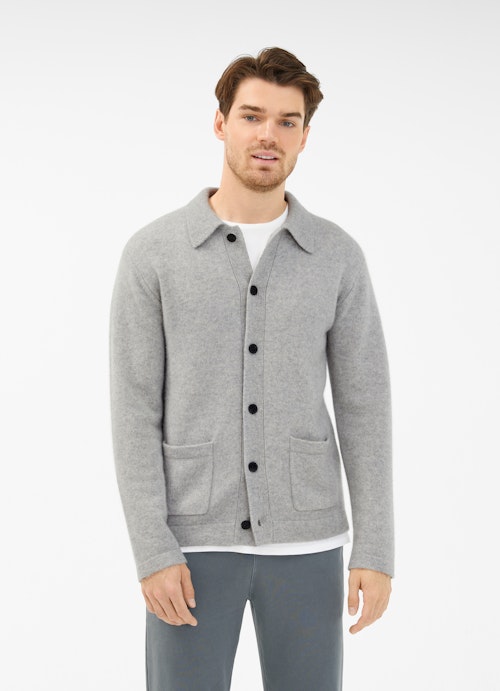 Regular Fit Knitwear Cashmere - Knit Jacket l.grey mel.