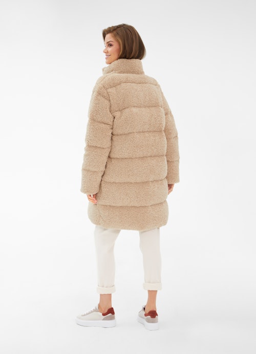 Loose Fit Mäntel Teddyfell - Daunenmantel camel