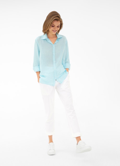 Regular Fit Blouses Linen Blouse aqua