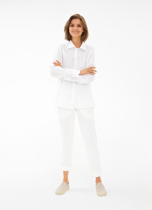 Regular Fit Blouses Linen Blouse white