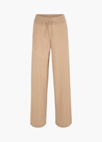 Wide Leg Fit Pants Cashmere Blend - Knit Pants camel