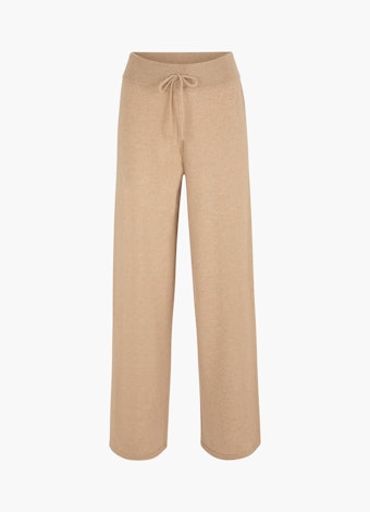 Wide Leg Fit Pants Cashmere Blend - Knit Pants camel