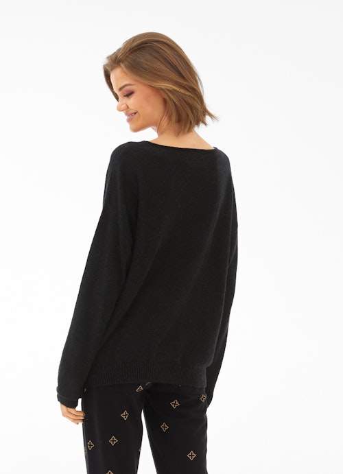 Casual Fit Strick Pullover black