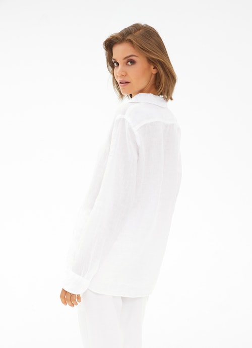 Regular Fit Blouses Linen Blouse white