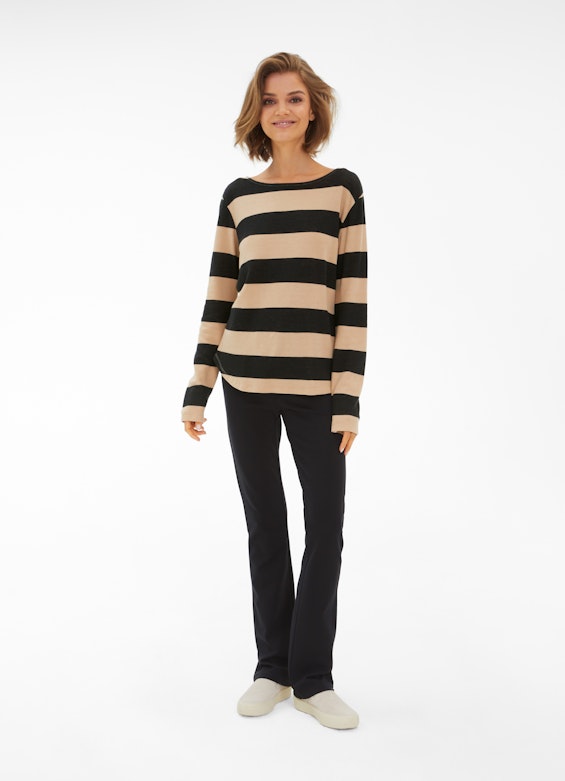 Slim Fit Sweatshirts Cashmix - Sweater black-camel