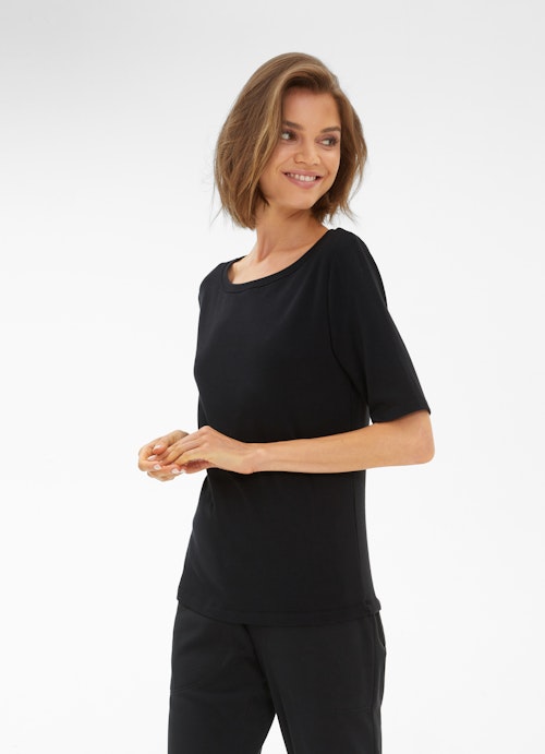 Slim Fit T-Shirts Jersey Modal - T-Shirt black