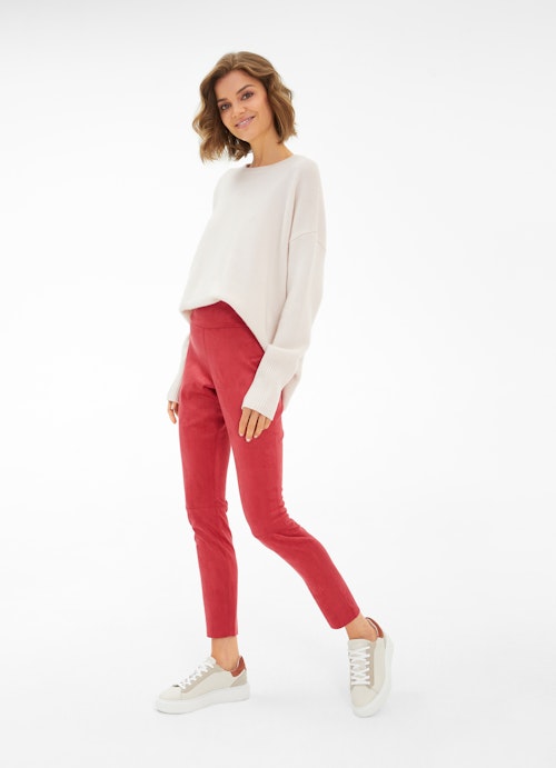 Slim Fit Hosen Tech Velours - Leggings chili