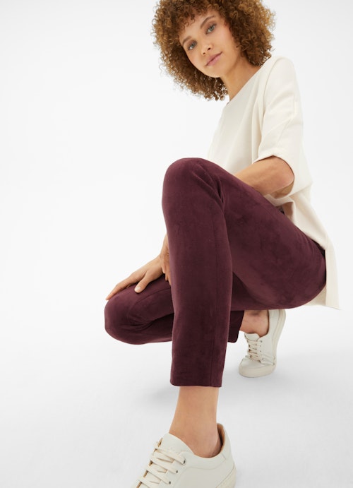 Slim Fit Pants Tech Velours - Leggings cassis
