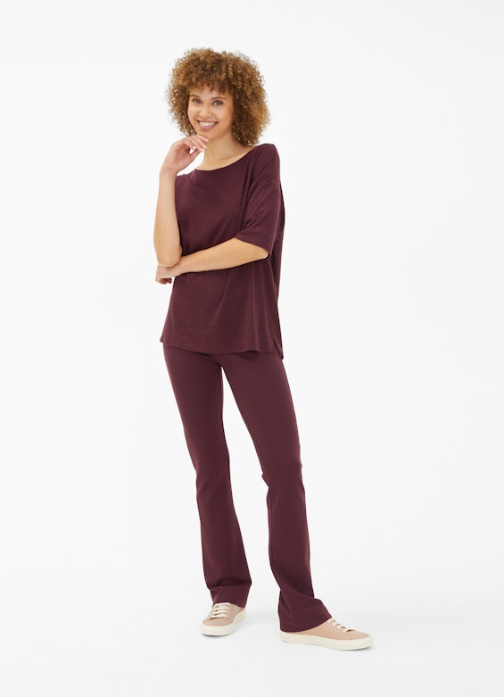 Coupe Wide Leg Fit Pantalons Jambes larges - Jerseyhose cassis