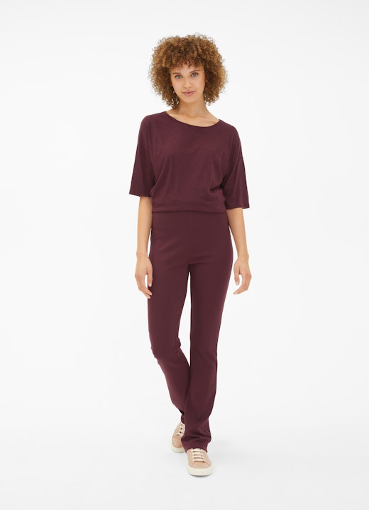 Wide Leg Fit Hosen Wide Leg - Jerseyhose cassis