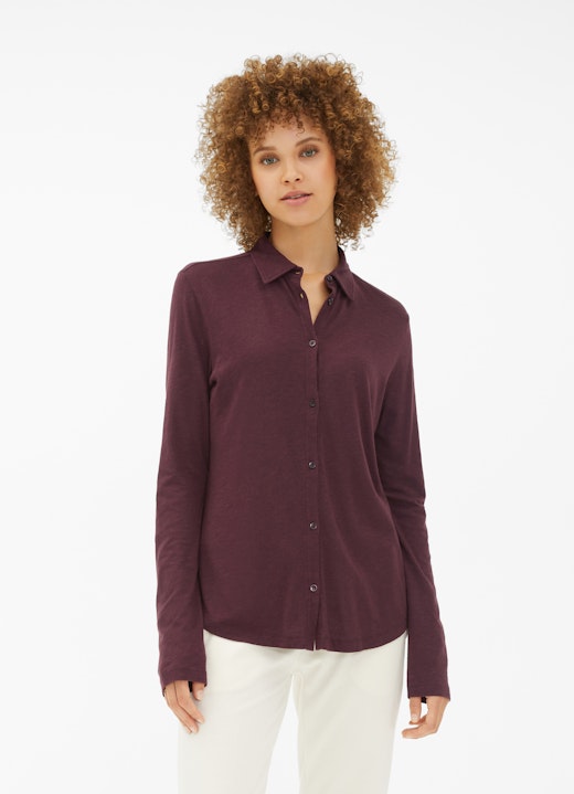 Regular Fit Blusen Jersey Bluse cassis