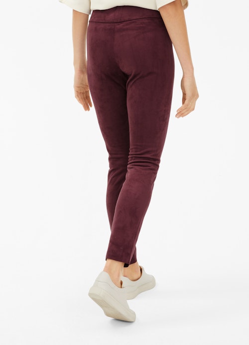 Slim Fit Pants Tech Velours - Leggings cassis