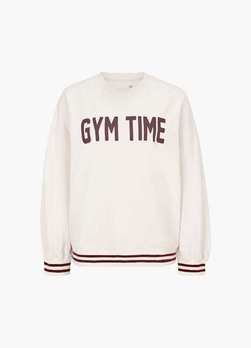 Loose Fit Sweatshirts Fleece Sweater GYM TIME eggshell