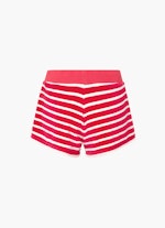 Medium Length Pantalons Monaco Baby Shorts Velvet Striped red-eggshell