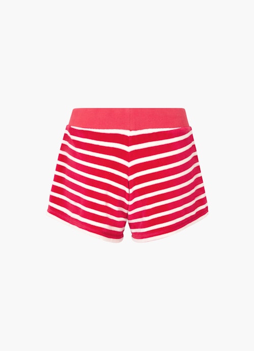 Medium Length Pants Monaco Baby Shorts Velvet Striped red-eggshell