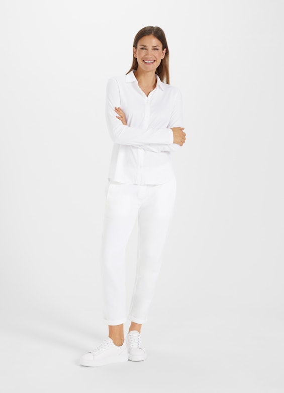 Regular Fit Blusen Jersey Bluse white
