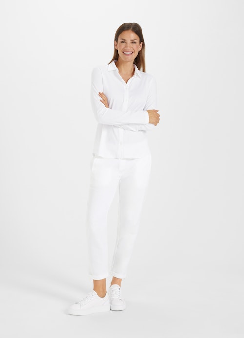 Regular Fit Blouses Jersey Blouse white