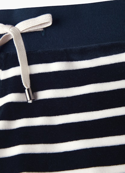 Medium Length Pants Monaco Baby Shorts Velvet Striped navy-eggshell