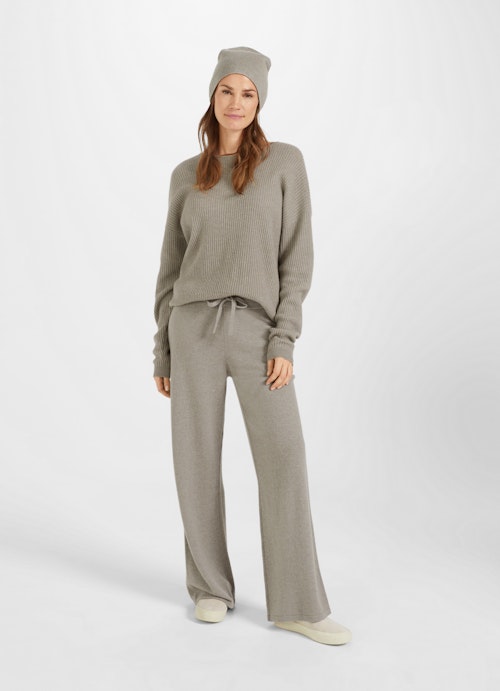 One Size Strick Cashmere Blend - Mütze feather grey melange