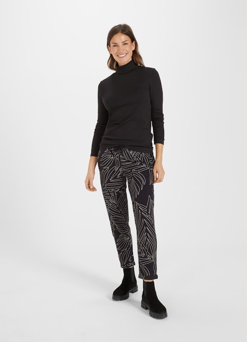 Slim Fit Long sleeve tops Jersey Modal - T-Shirt black