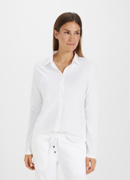 Coupe Regular Fit Chemisiers Blouse en jersey white