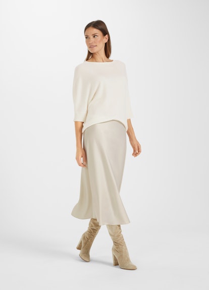 Casual Fit Strick Cashmere Blend - Pullover eggshell