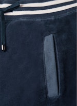 Coupe Slim Fit Pantalons Monaco Baby Trousers Velvet Striped navy