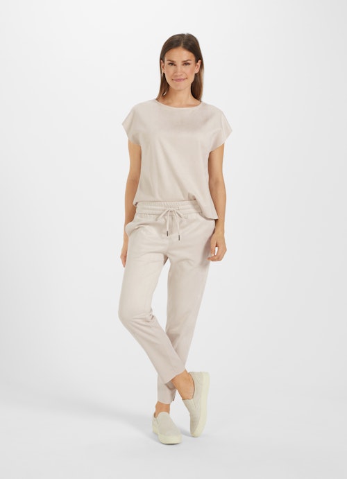 Coupe Regular Fit T-shirts Tech Velours - T-Shirt eggshell